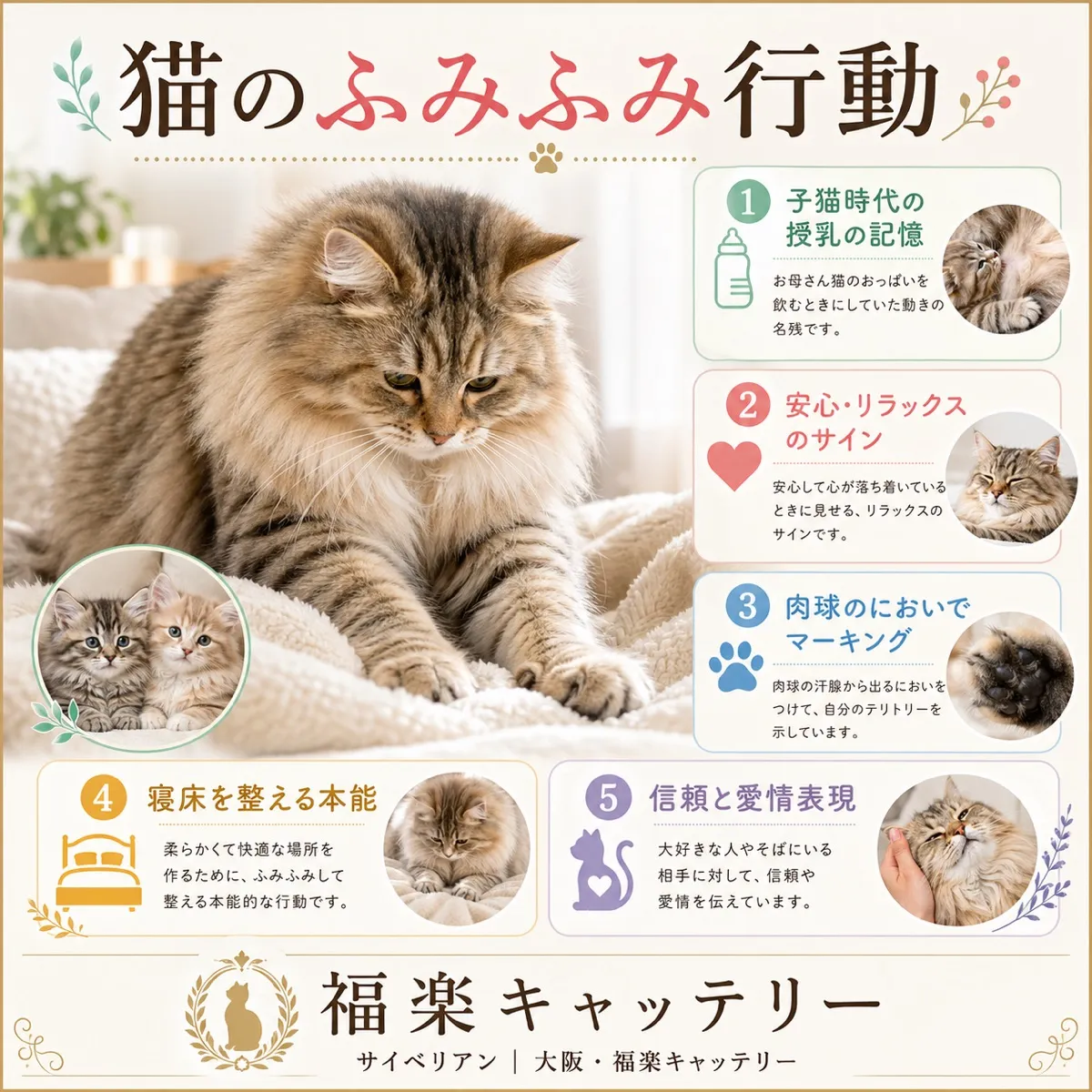 猫が「ふみふみ」する理由｜子猫期の名残と愛情表現